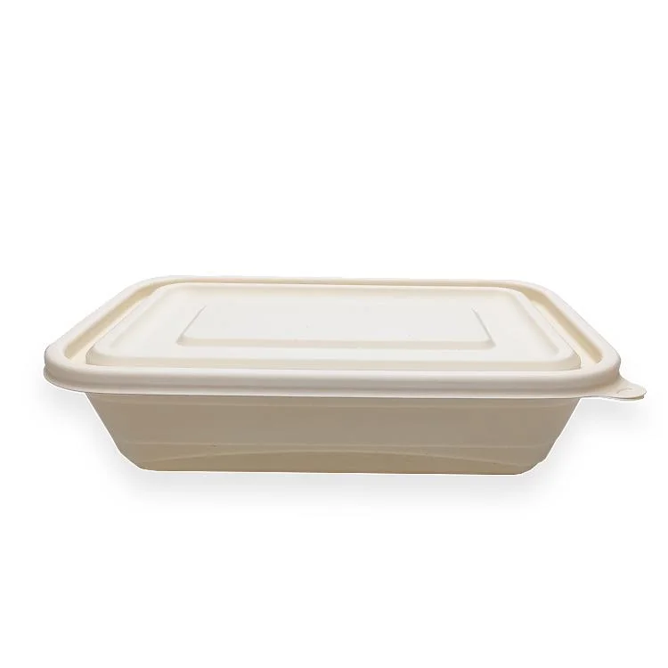 Friendly Disposable Food Boxes with Lids Food Take-out Boxes Biodegradable Take-out Cooked Food Boxes Cornstarch Packaging Box